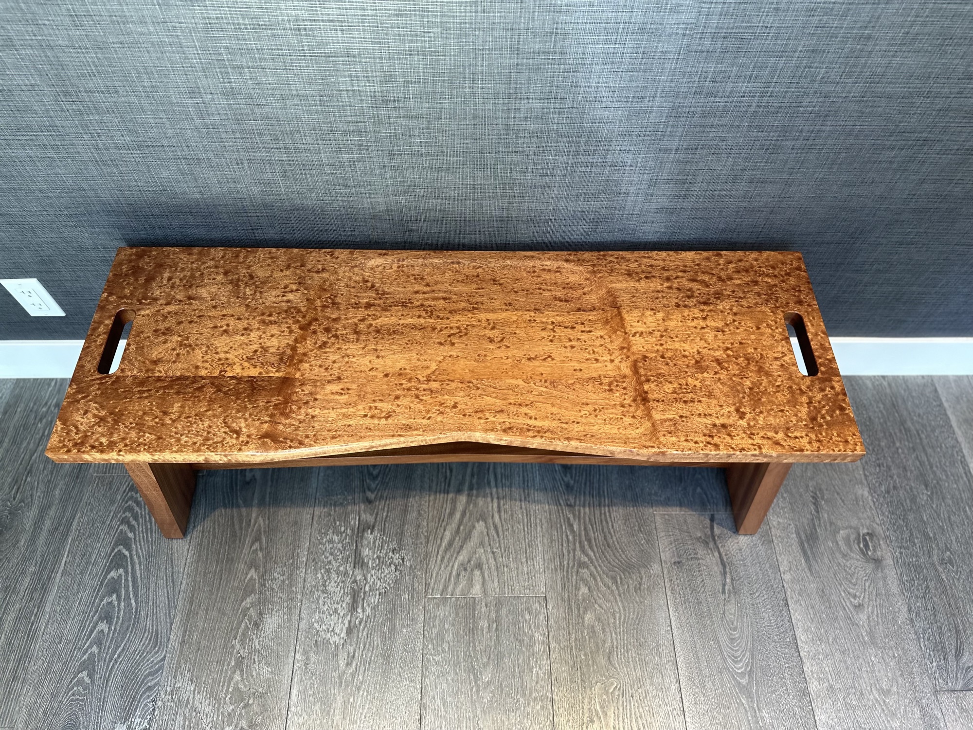 Bench front top view